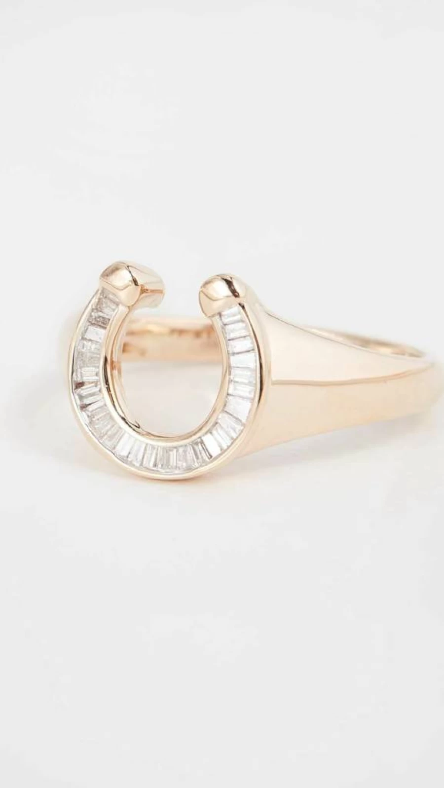 Adina Reyter 14K Gold Baguette Horseshoe Signet Ring for Women