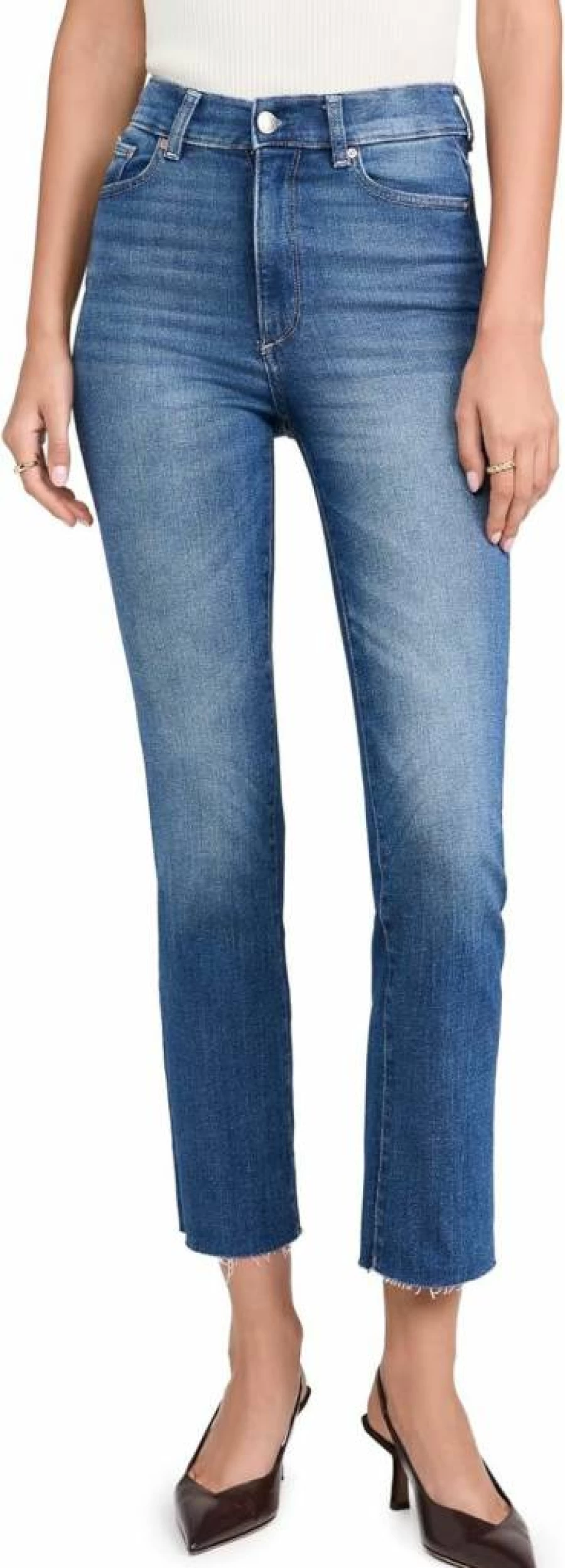DL1961 Women's High Rise Straight Leg Jeans - Instasculpt Stretch Denim for Comfort & Style
