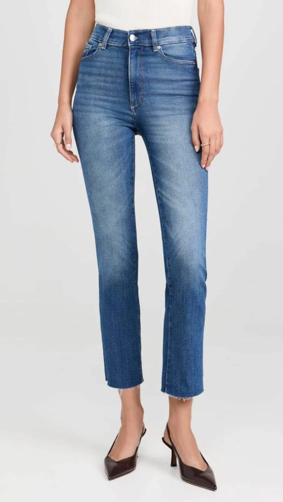 DL1961 Women's High Rise Straight Leg Jeans - Instasculpt Stretch Denim for Comfort & Style