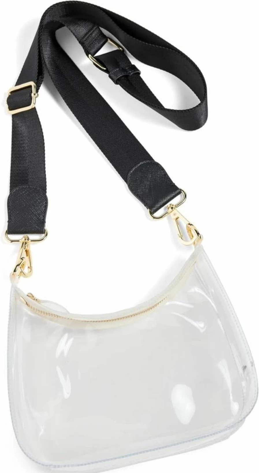 Stoney Clover Lane Clear Crossbody Bag for Women - Stylish Curved Transparent Purse