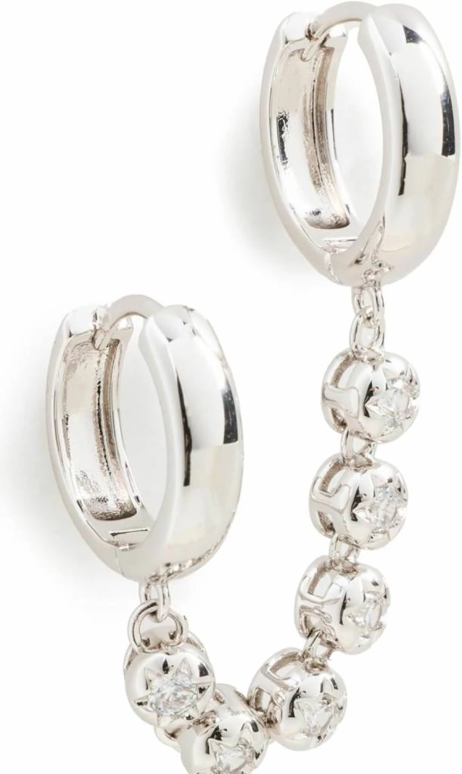 LUV AJ Women's Rose Bud Double Hoop Earrings