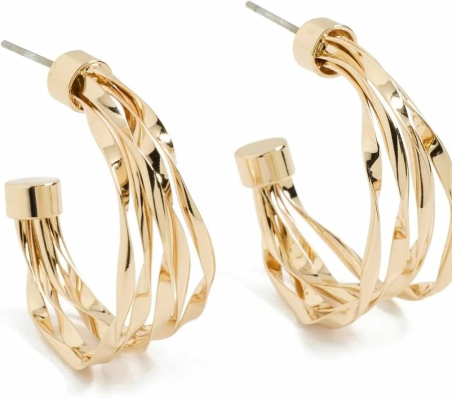 Argento Vivo Women's Twisted Layered Hoop Earrings - Sterling Silver Post Back