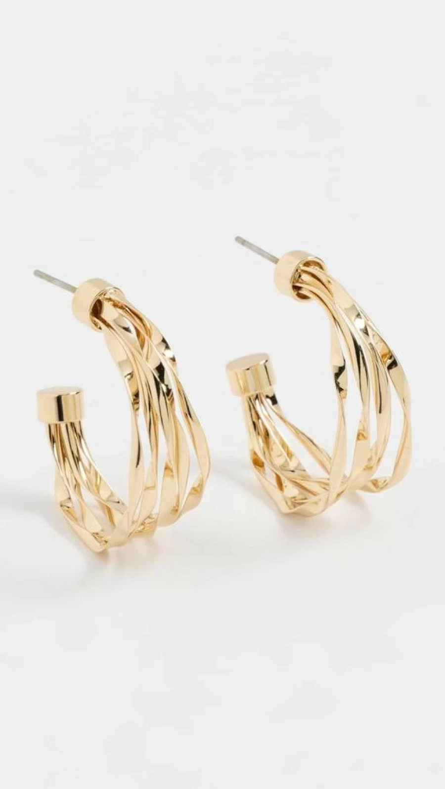 Argento Vivo Women's Twisted Layered Hoop Earrings - Sterling Silver Post Back