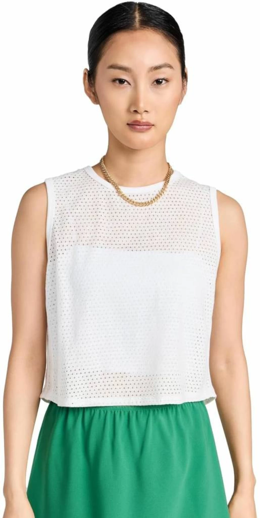 SPLITS59 Women's Logan Stripe Mesh Tank Top - Breathable Workout Shirt