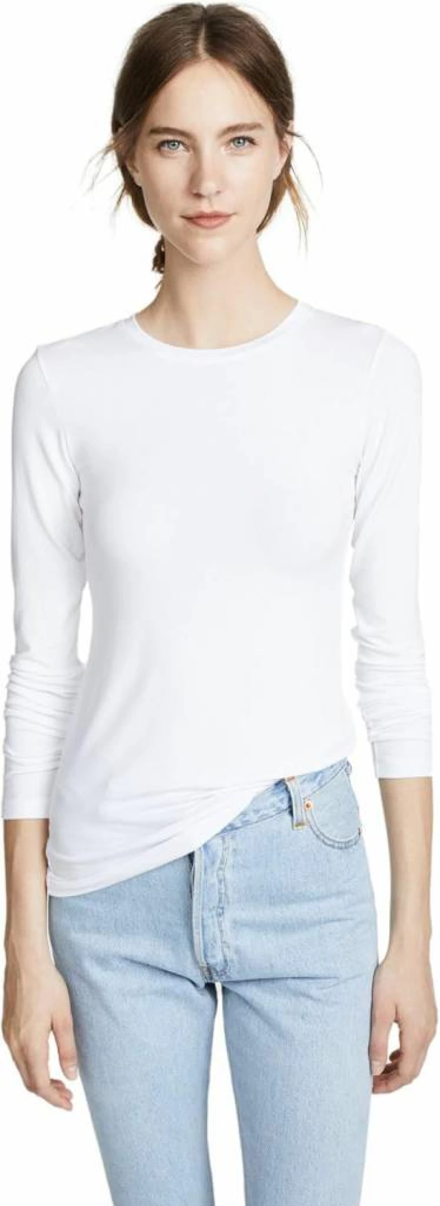 L'AGENCE Women's Tess Crew Neck T-Shirt | Classic Cotton Shirt for Women