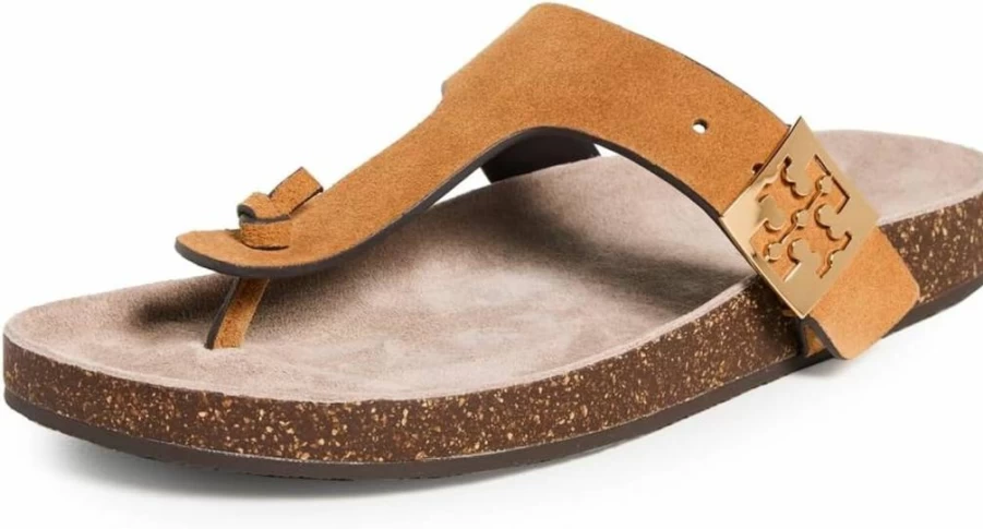 Tory Burch Women's Mellow Thong Sandals – Comfortable Summer Flip Flops with Logo Detail