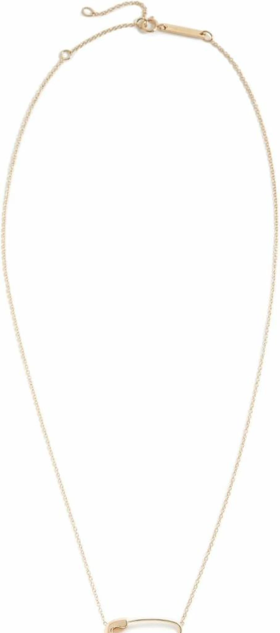 ZOE CHICCO 14K Solid Gold Safety Pin Pendant Necklace for Women