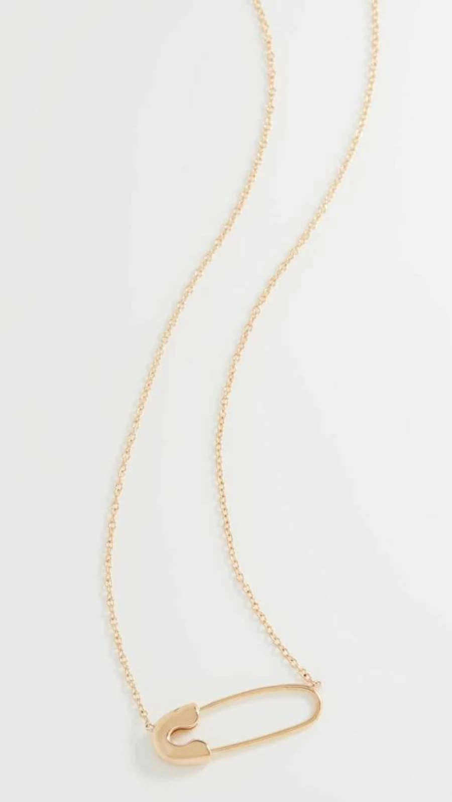 ZOE CHICCO 14K Solid Gold Safety Pin Pendant Necklace for Women