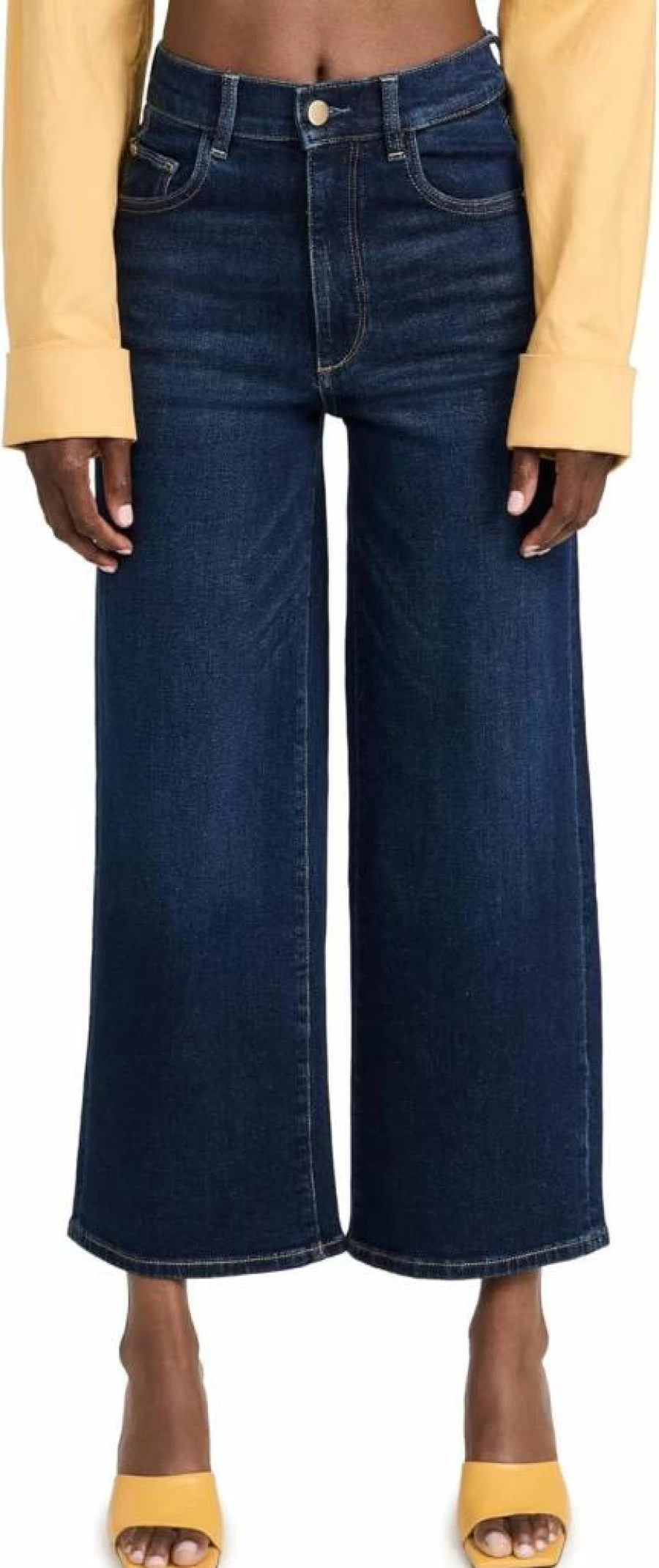 DL1961 Women's Hepburn Wide Leg Vintage Jeans - High Waisted Retro Denim Pants