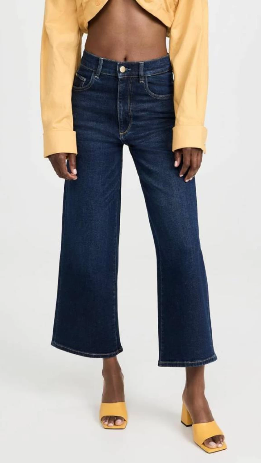 DL1961 Women's Hepburn Wide Leg Vintage Jeans - High Waisted Retro Denim Pants