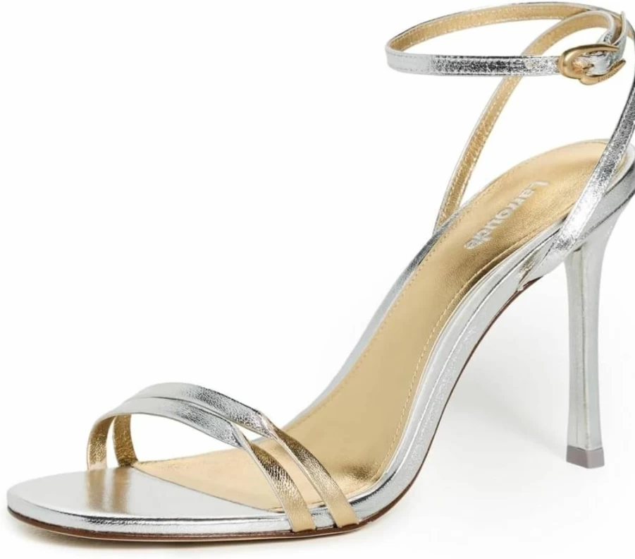 Larroude Women's Vesper Sandals | Stylish Comfortable Summer Footwear | Premium Leather Straps | Fashionable Slide Sandals