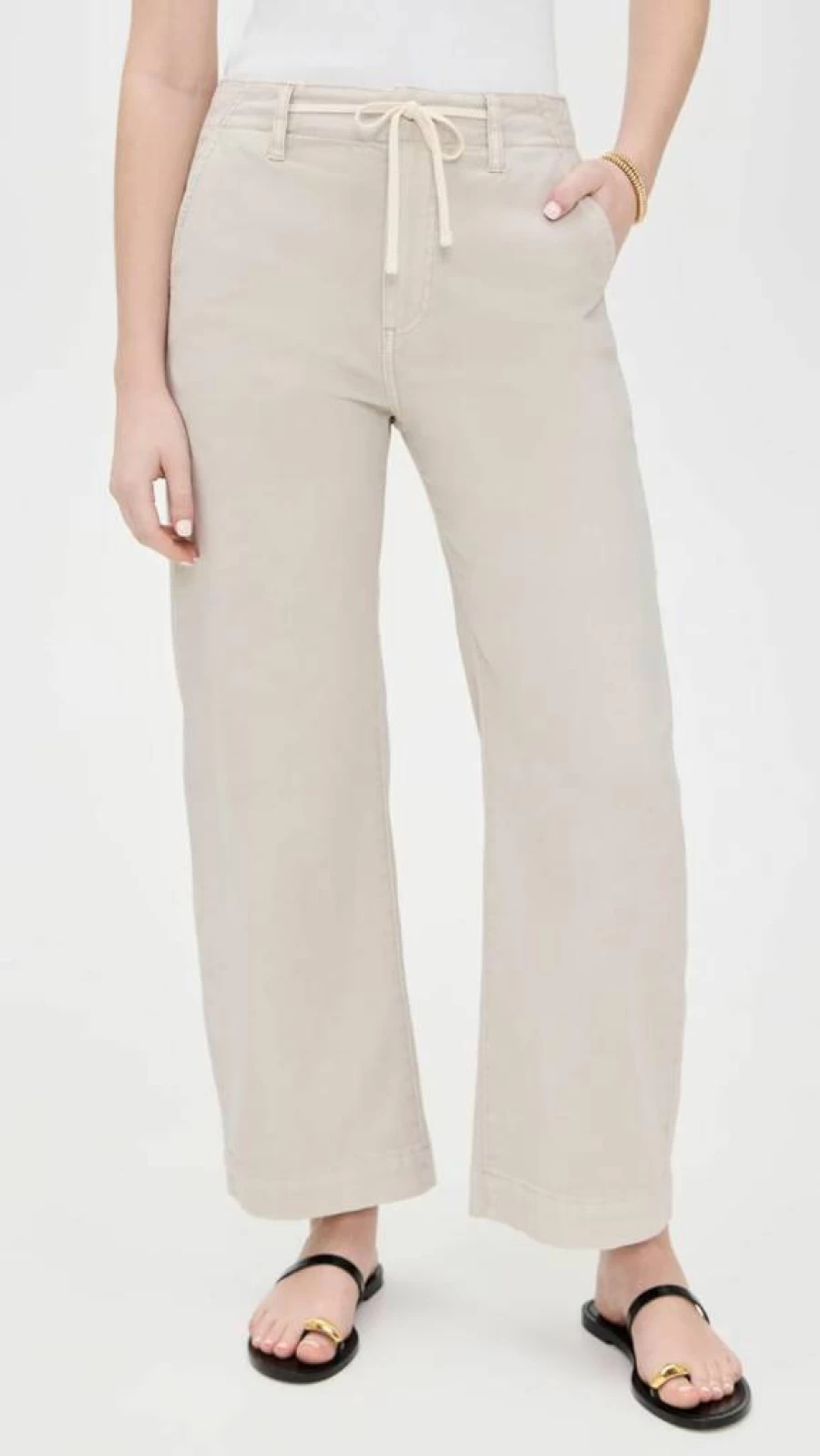 PAIGE Women's Arellia High-Rise Ankle Jeans with Adjustable Tie Detail - Slim Fit Stretch Denim