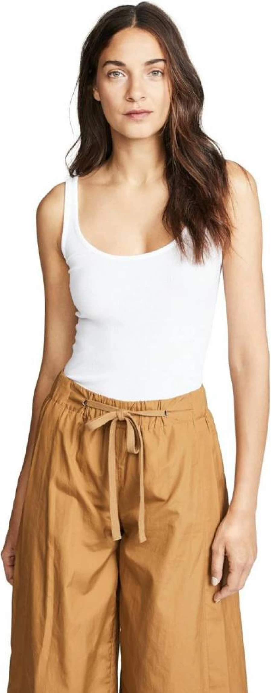 Vince Women's Scoop Neck Tank Top - Soft Casual Stretch Fit Basic Camisole