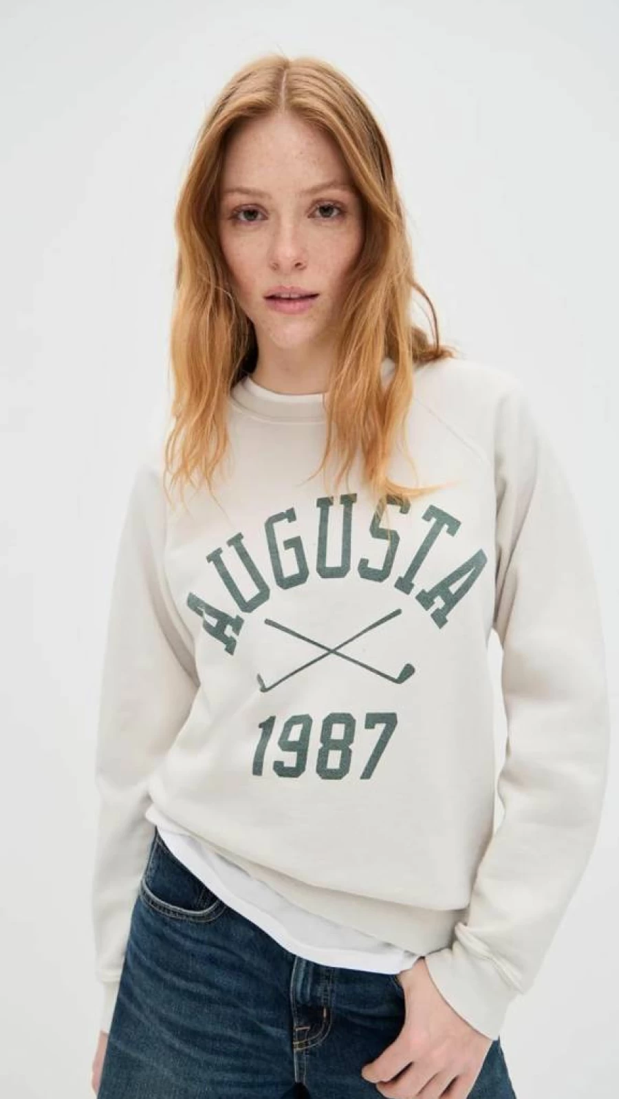 Original Retro Brand Women's Augusta Crewneck Sweatshirt - Vintage Comfort Fit Casual Pullover