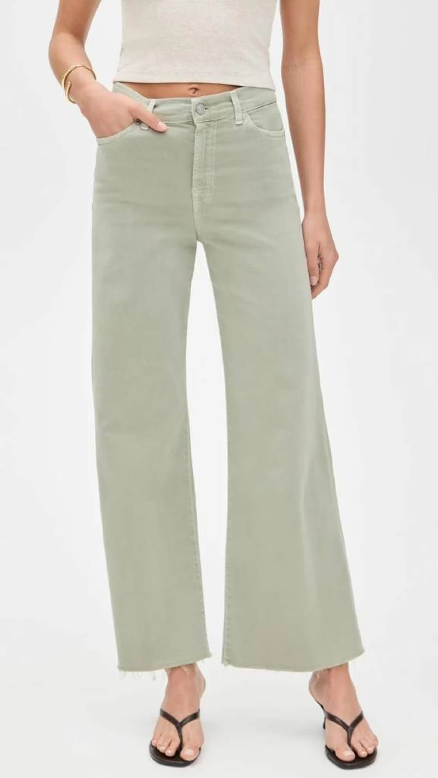 7 For All Mankind Women's Lotta High-Rise Cropped Jeans - Slim Fit Ankle Length Denim Pants