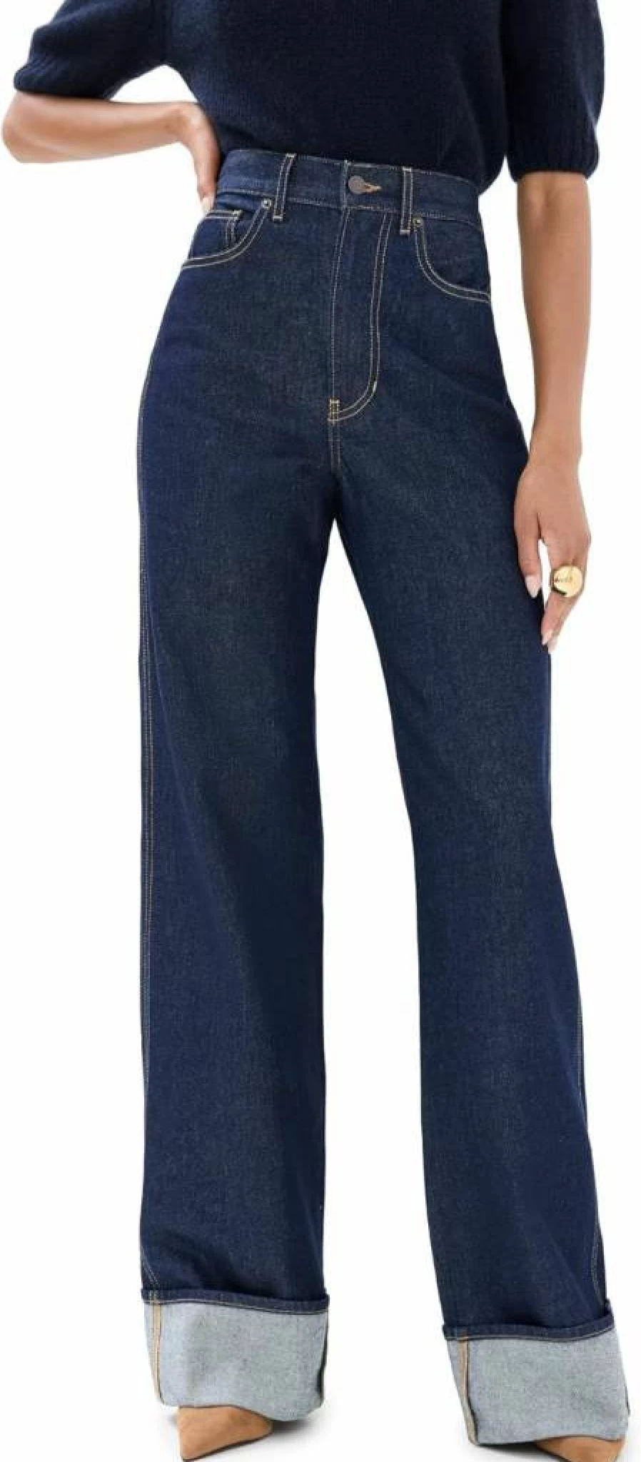 Veronica Beard Jean Women's Taylor High Rise Wide Leg Jeans - Classic Wide Leg Fit for Women