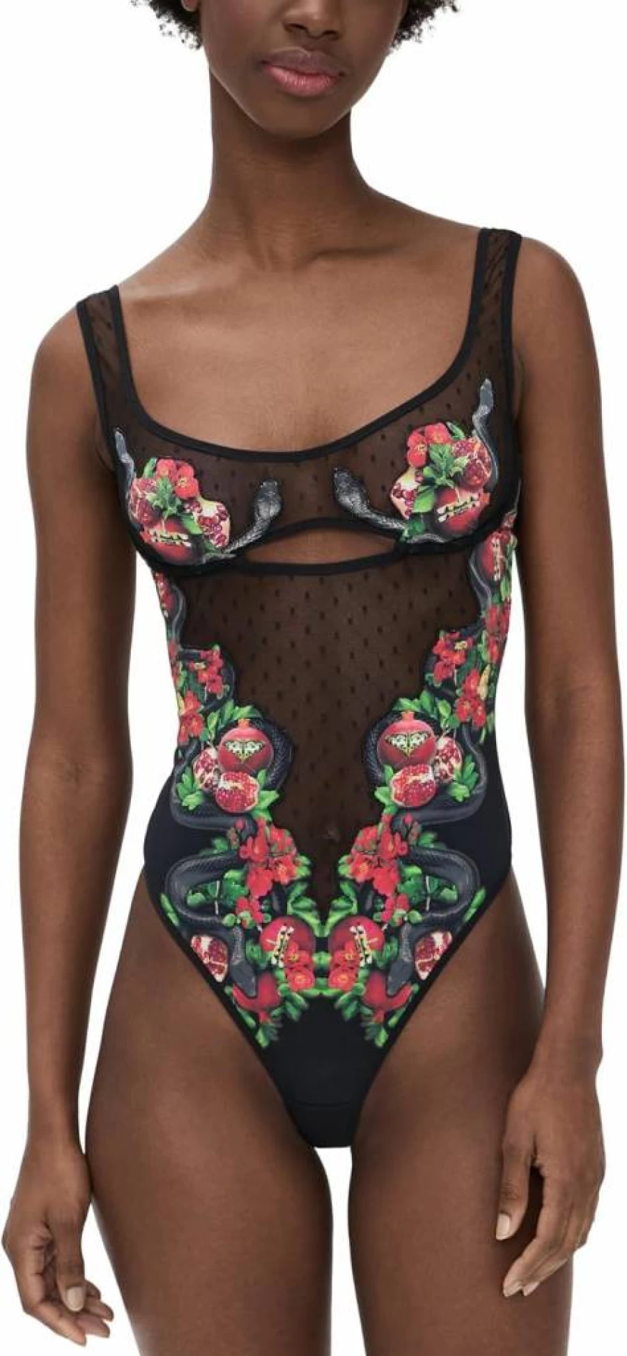Thistle and Spire Women's Eden Lace Thong Bodysuit - Sexy Lingerie Bodysuit for Women