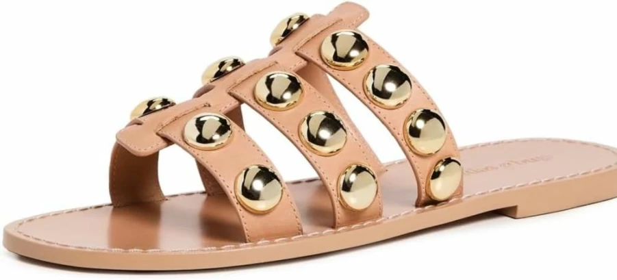 Cinq a Sept Women's Virginia Studded Leather Slides - Fashionable Studded Sandals
