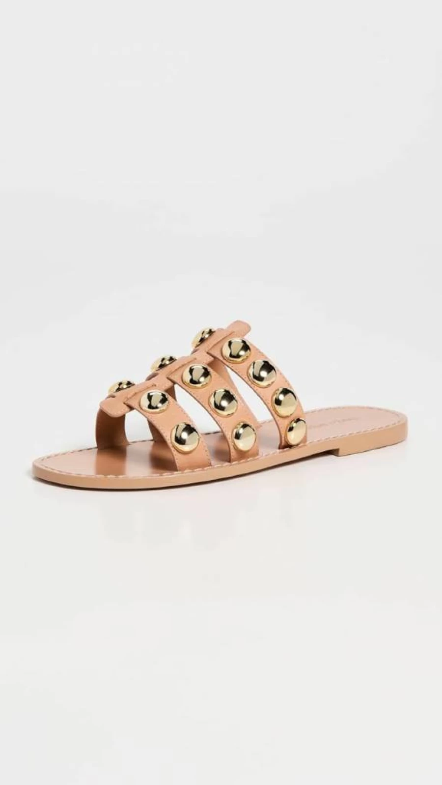 Cinq a Sept Women's Virginia Studded Leather Slides - Fashionable Studded Sandals