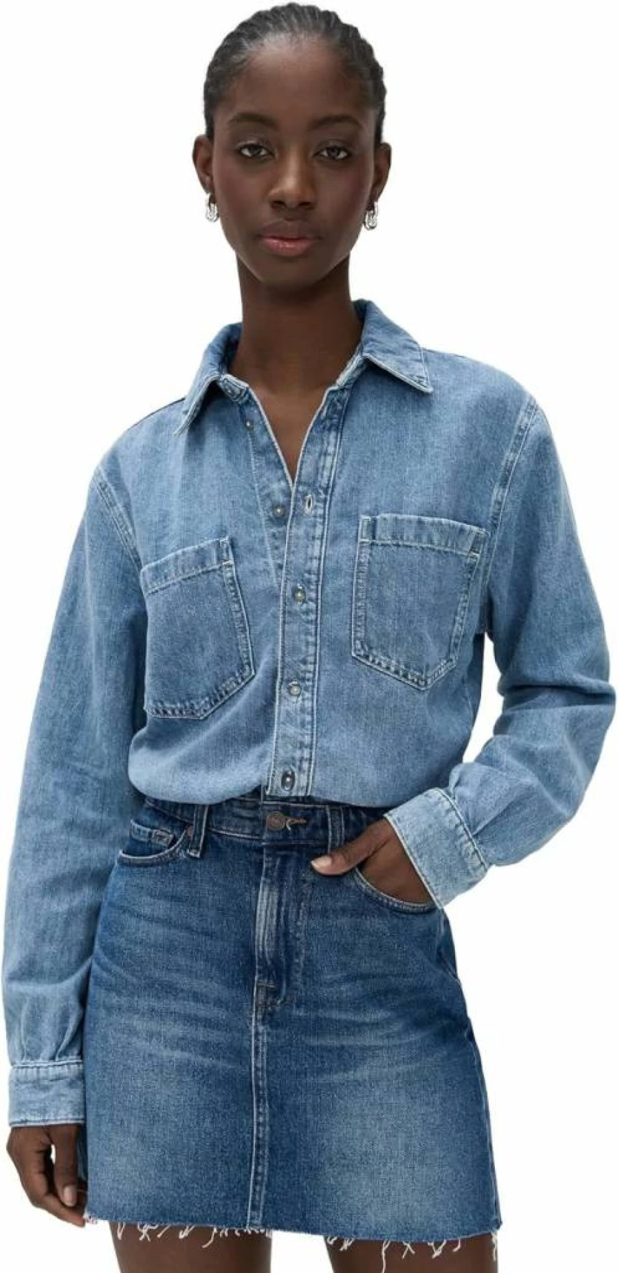 7 For All Mankind Women's Mini Dress - Stylish Denim Skirt for Casual Outfits