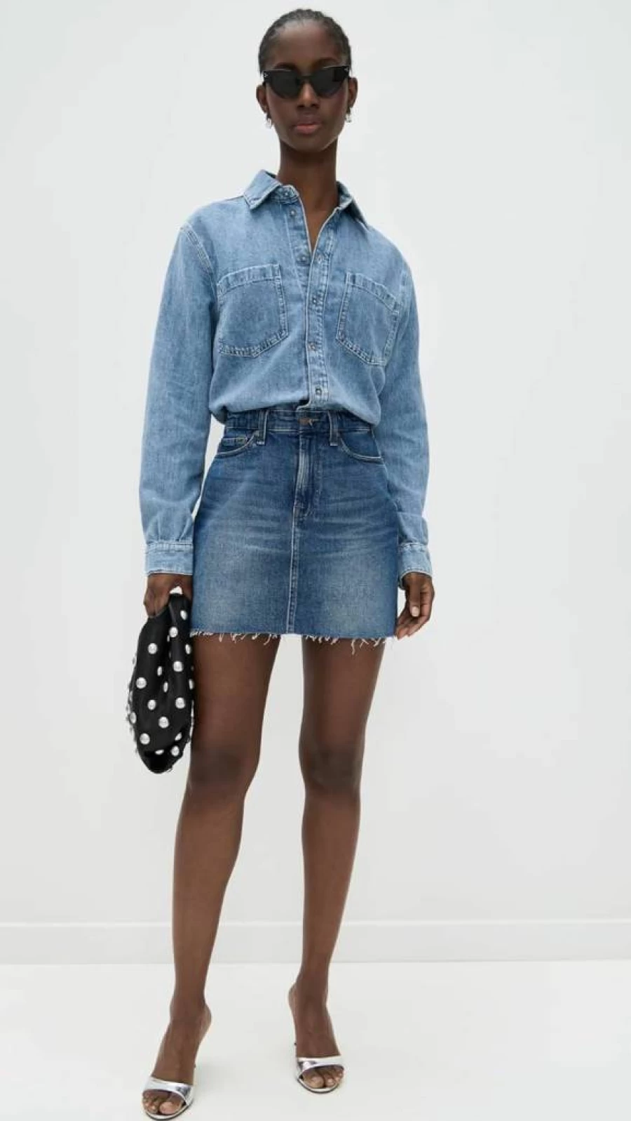 7 For All Mankind Women's Mini Dress - Stylish Denim Skirt for Casual Outfits