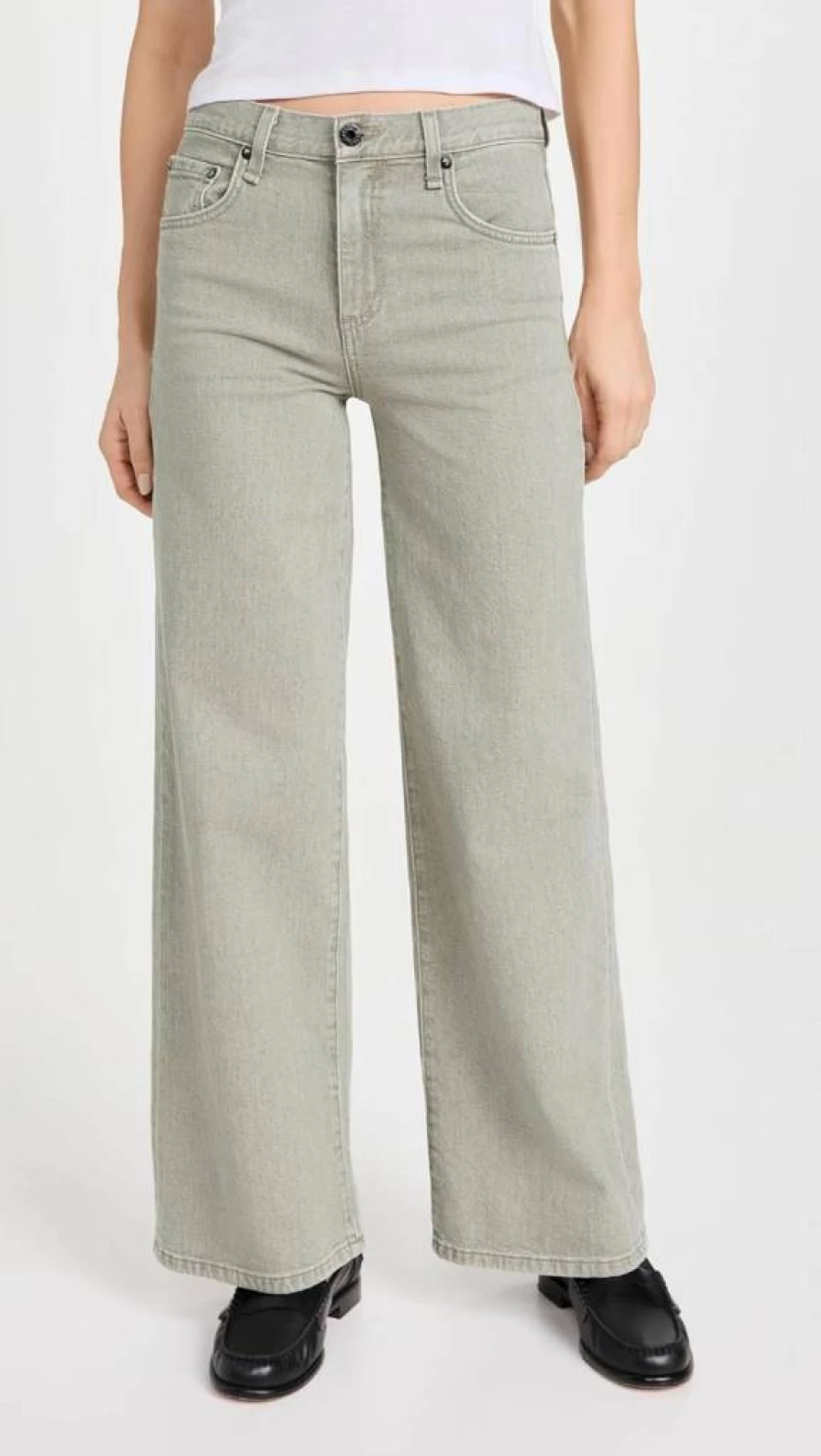 ASKK NY High Waisted Wide Leg Jeans for Women - Stretchy Slim Fit Denim Pants Trendy Flare Trousers