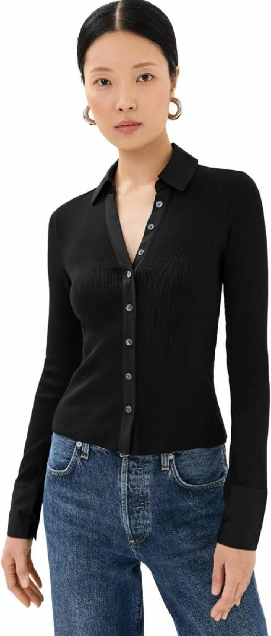 Veronica Beard Scottie Mixed Media Top for Women - Black XL | Stylish & Comfortable Women's Tops