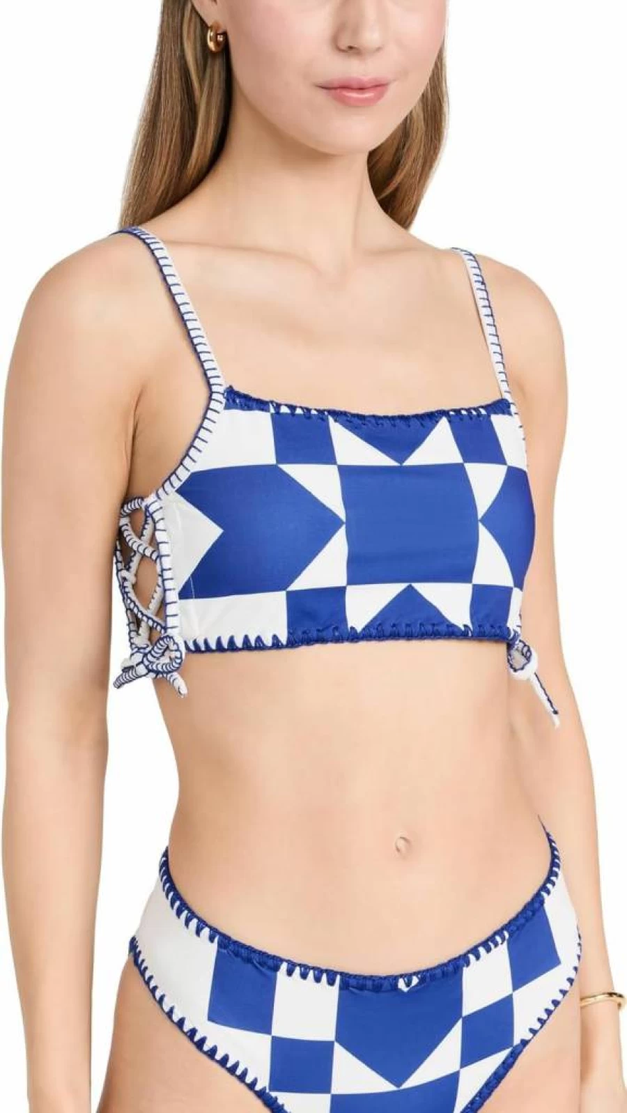 Sea Women's Tanya Floral Print Bikini Top - Adjustable Tie-Up Halter Swimwear