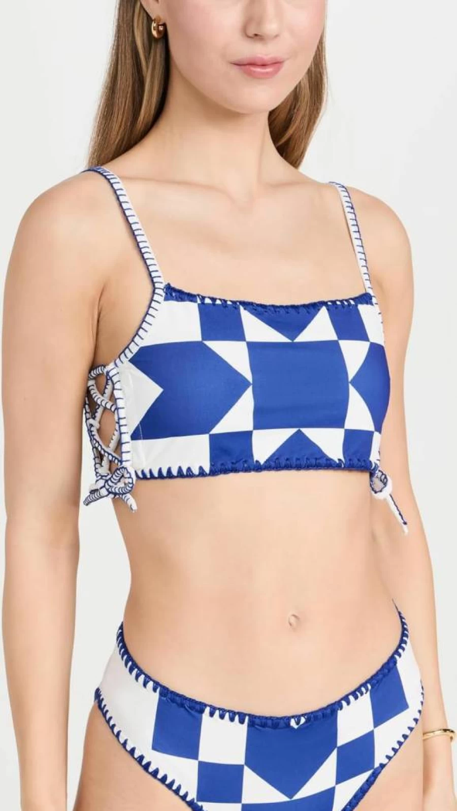 Sea Women's Tanya Floral Print Bikini Top - Adjustable Tie-Up Halter Swimwear