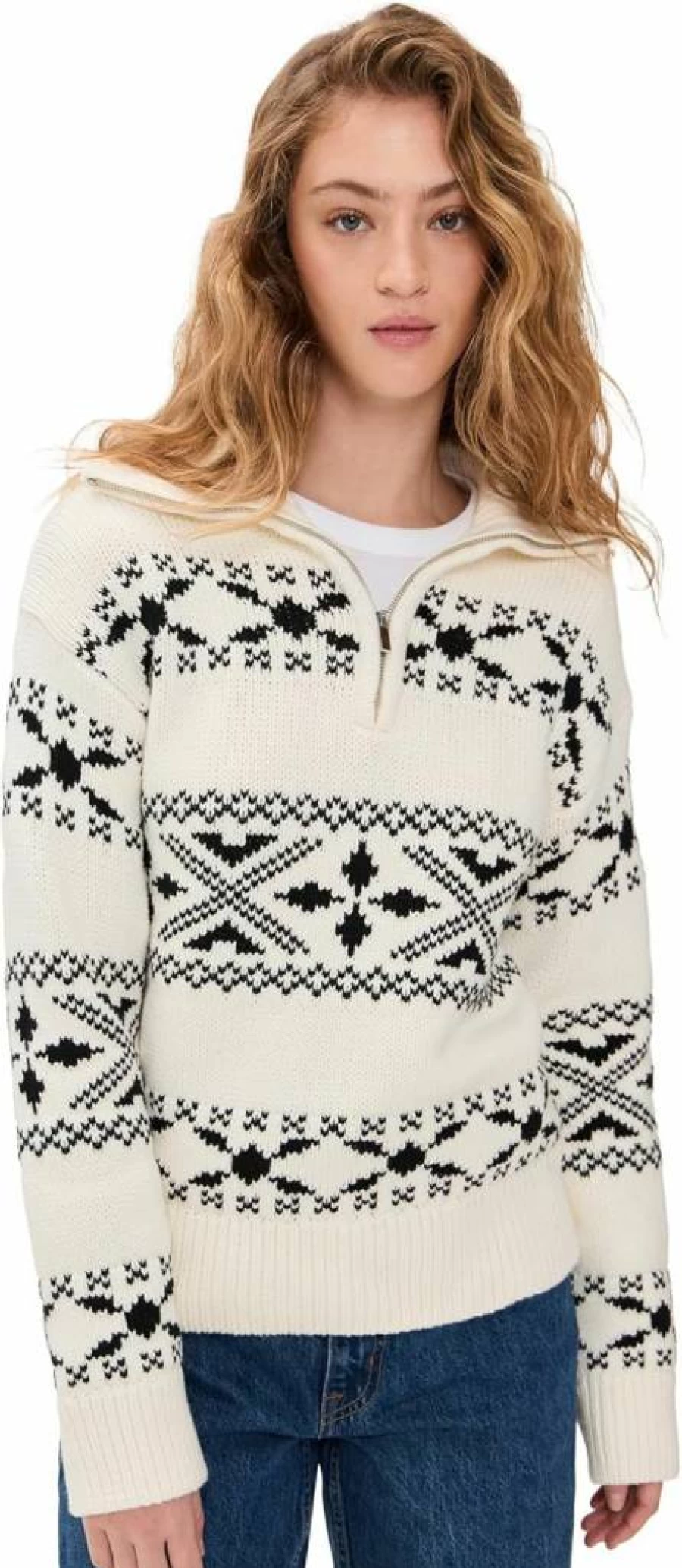English Factory Women's Vintage Floral Zip-Up Knit Sweater - Cozy Fleece Jacket for Fall