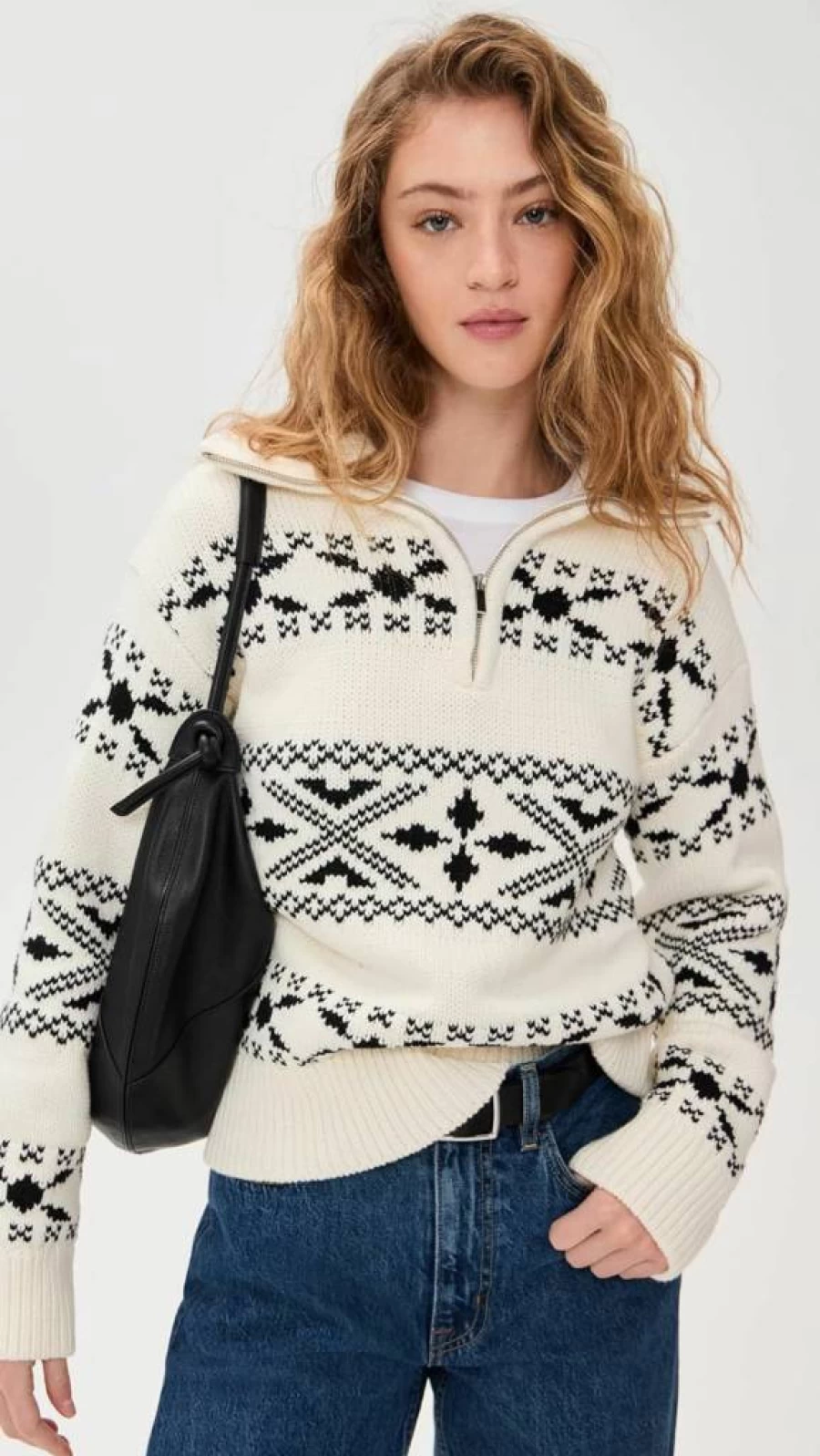 English Factory Women's Vintage Floral Zip-Up Knit Sweater - Cozy Fleece Jacket for Fall
