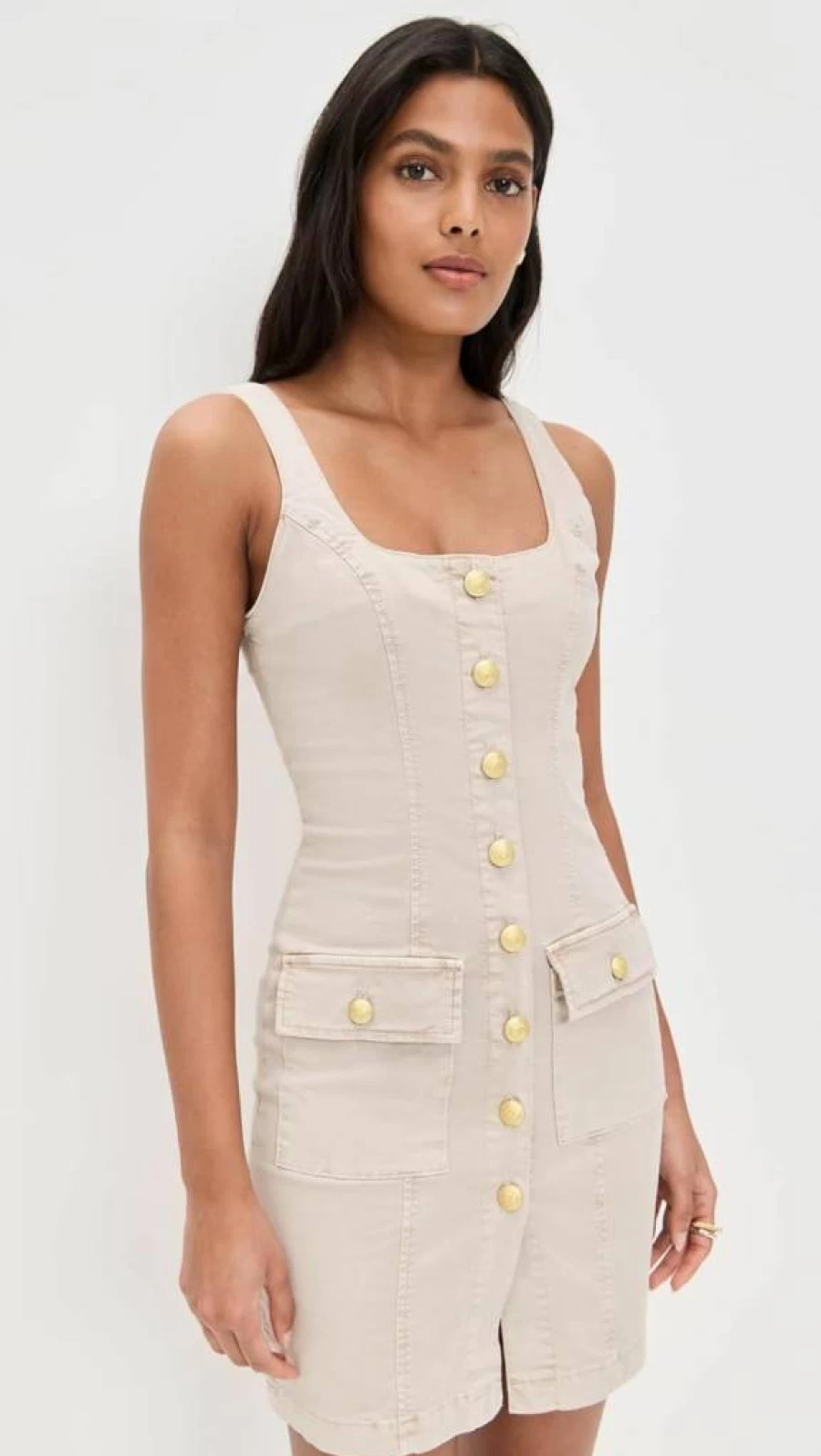 L'AGENCE Women's Button Front Mini Dress - Stylish Midi Dress for Women