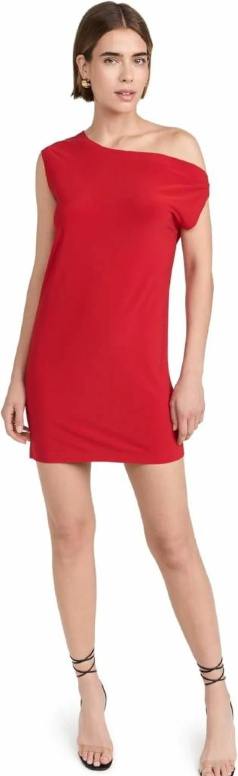 Norma Kamali Women's Mini Dress with Drop Shoulder - Stylish & Comfortable Casual Wear