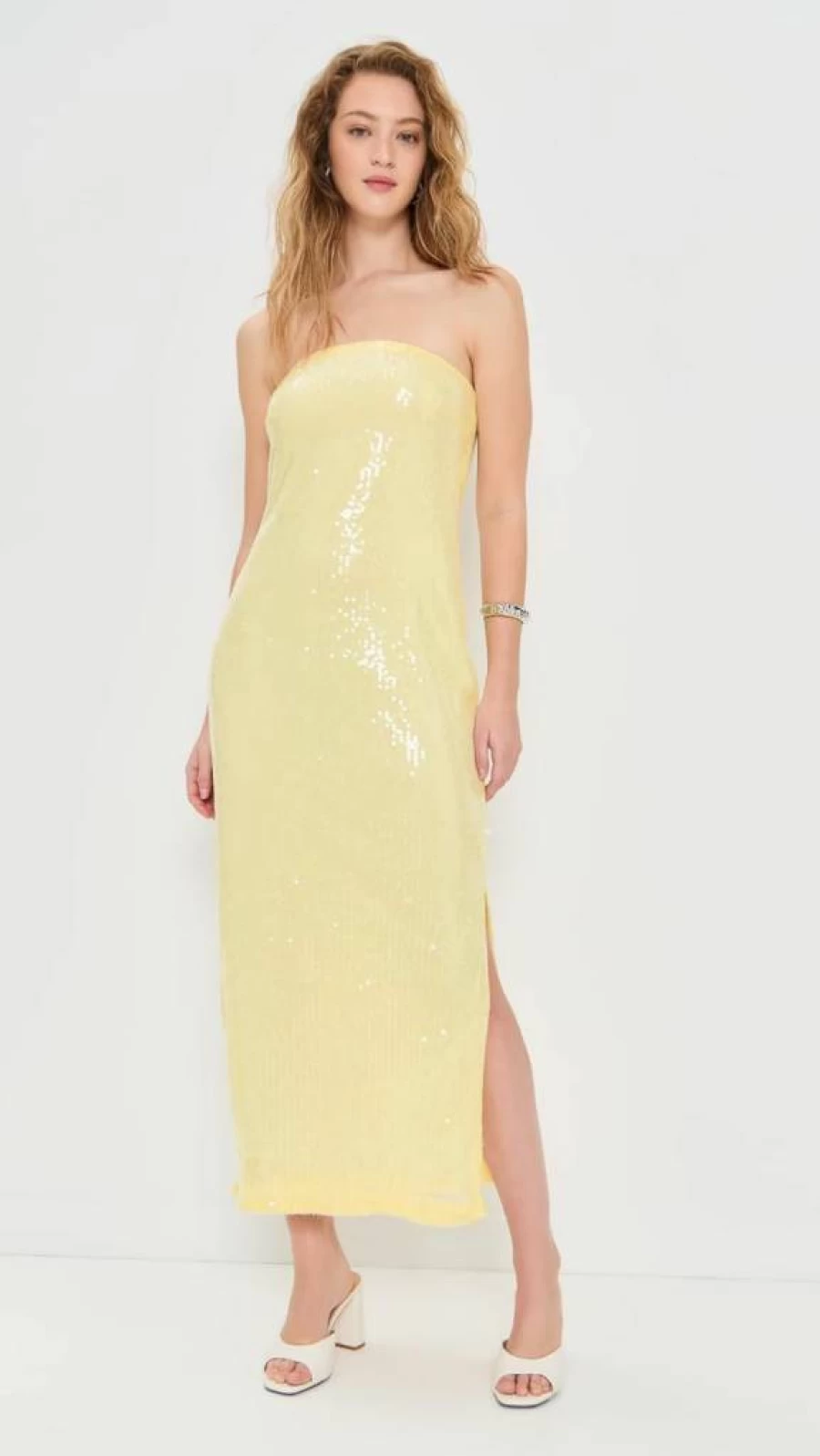 Endless Rose Women's Strapless Sequin Maxi Dress for Evening Party and Special Occasions