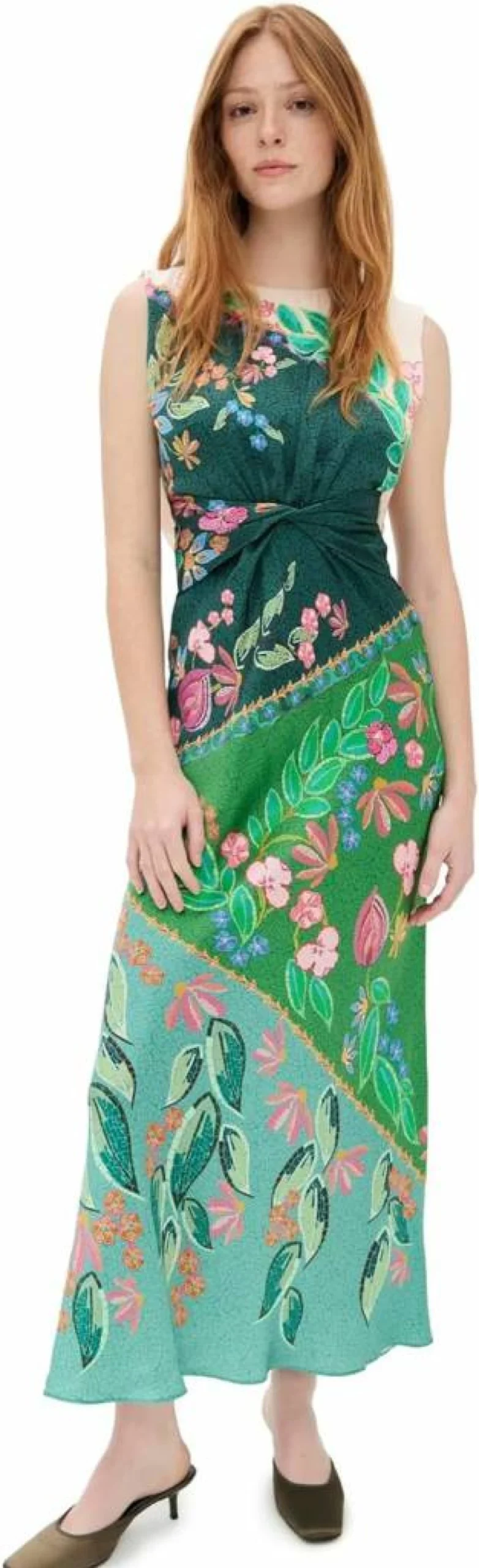 SALONI Women's Gwen Dress - Elegant Floral Printed Midi Dress for Women