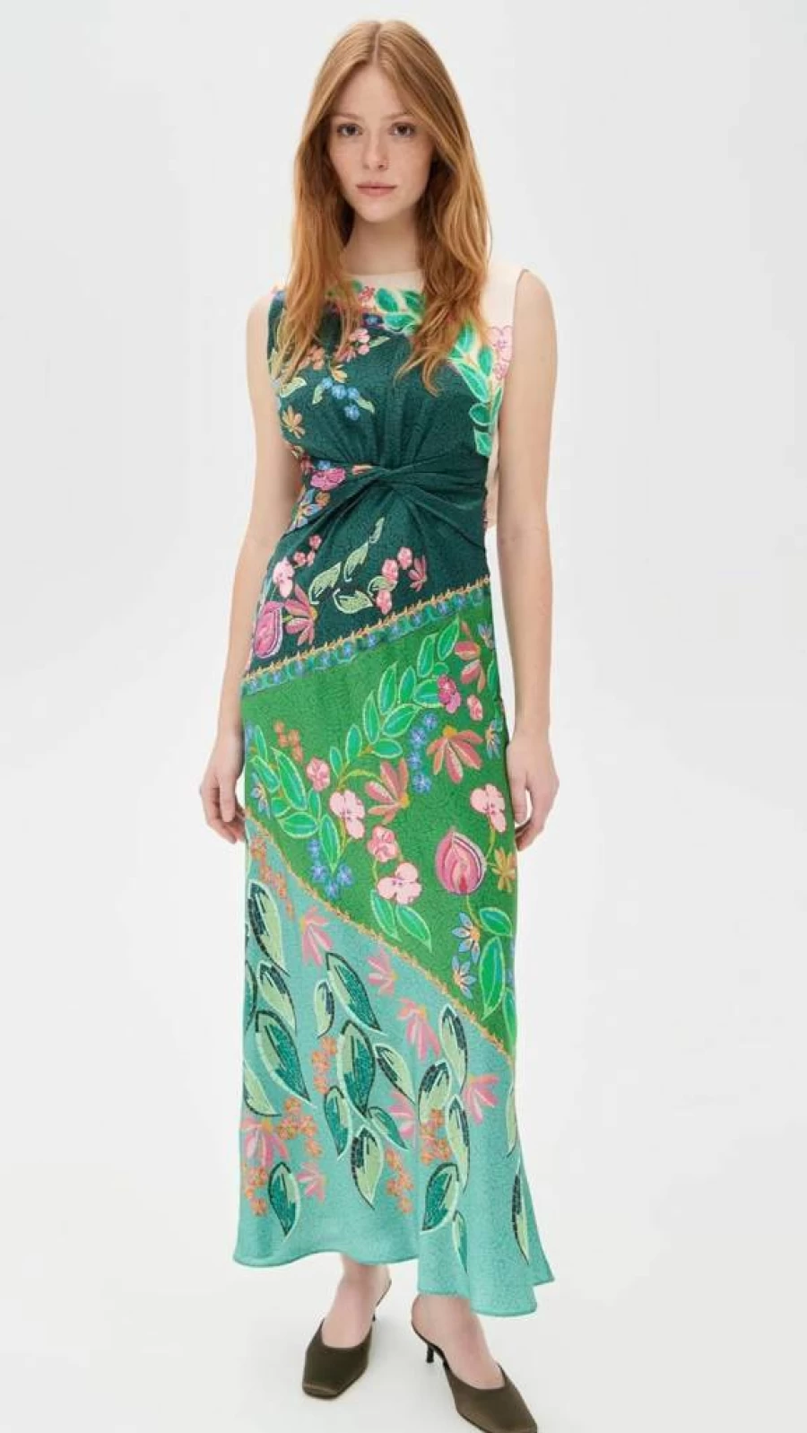 SALONI Women's Gwen Dress - Elegant Floral Printed Midi Dress for Women