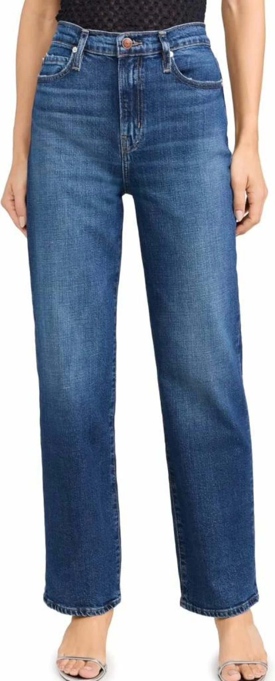 FRAME Women's Le Jane High-Rise Ankle Jeans - Slim Fit Cropped Denim Pants