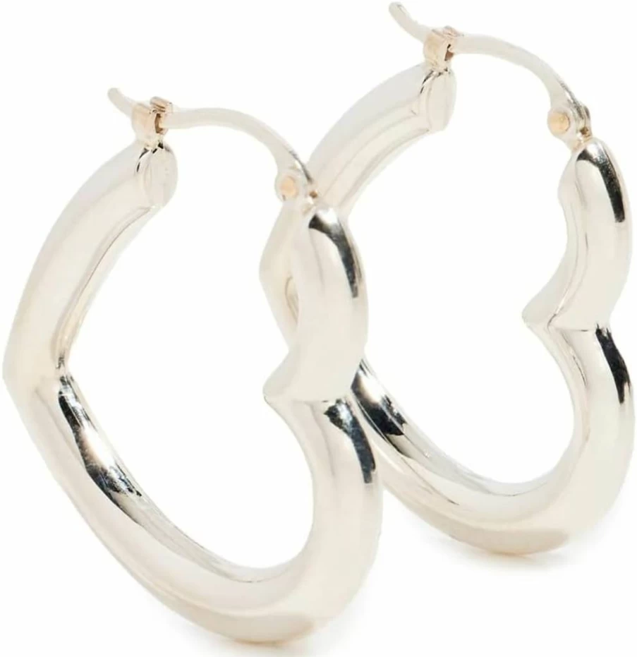 Ariel Gordon Jewelry Women's Heart Helium Hoops - Elegant Lightweight Hoop Earrings