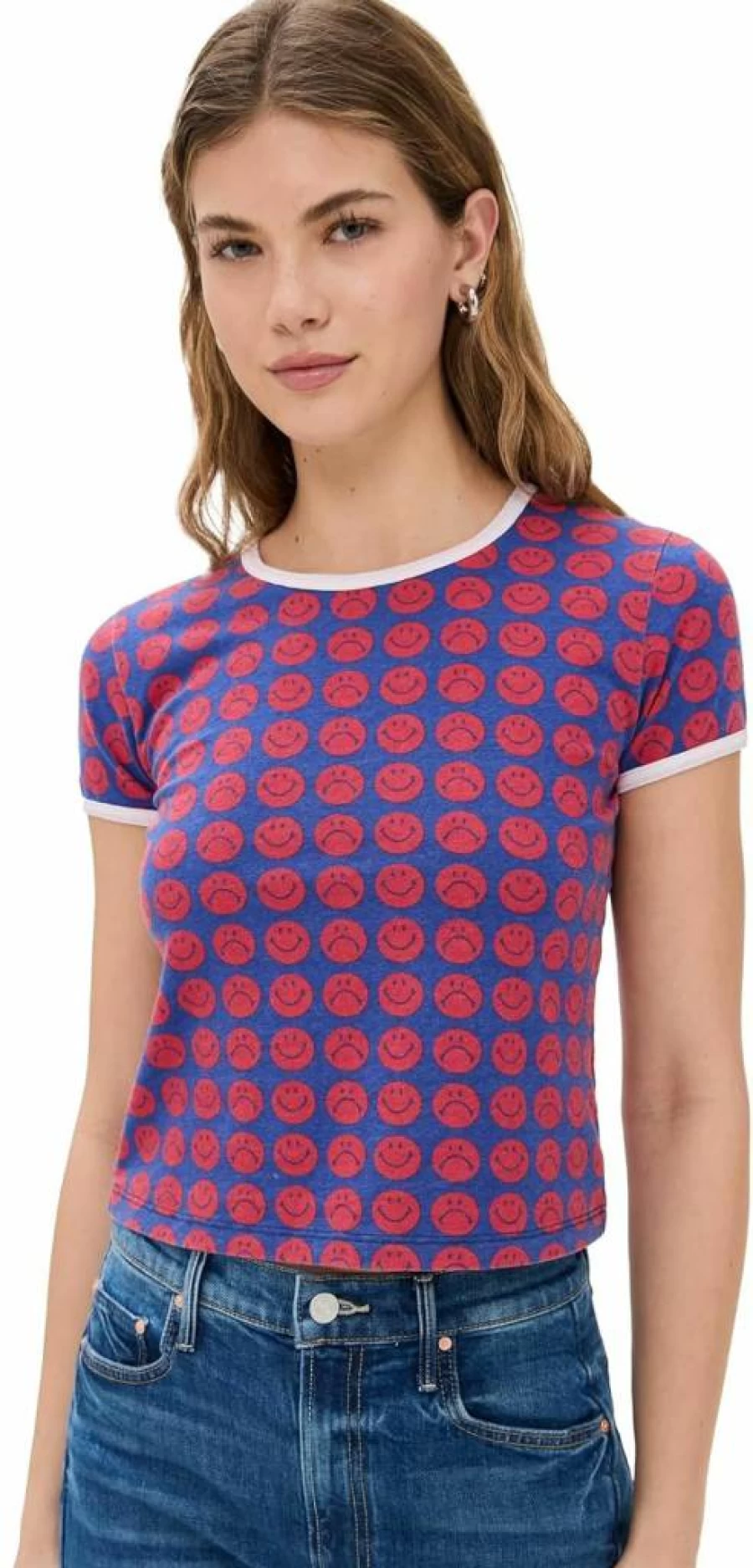 MOTHER Women's Itty Bitty Ringer Tee - Vintage Inspired Short Sleeve Top
