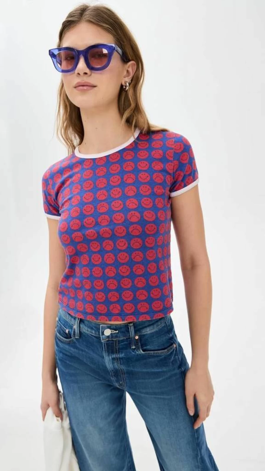 MOTHER Women's Itty Bitty Ringer Tee - Vintage Inspired Short Sleeve Top