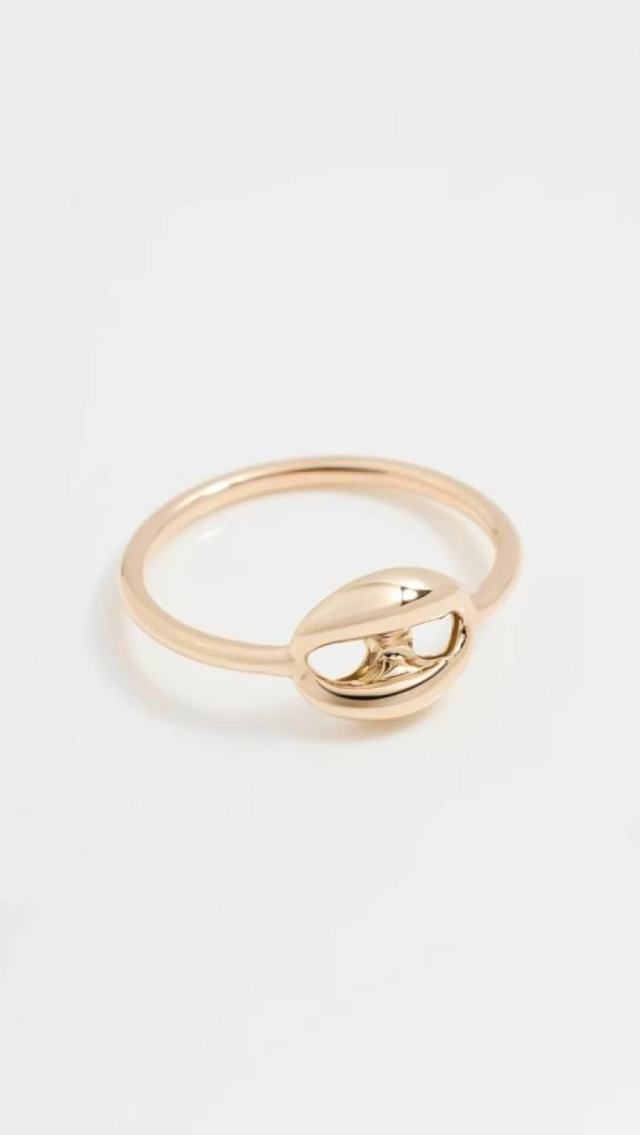 ZOE CHICCO 14K Gold Puffed Mariner Link Ring for Women - Luxurious Large Single Chain Ring