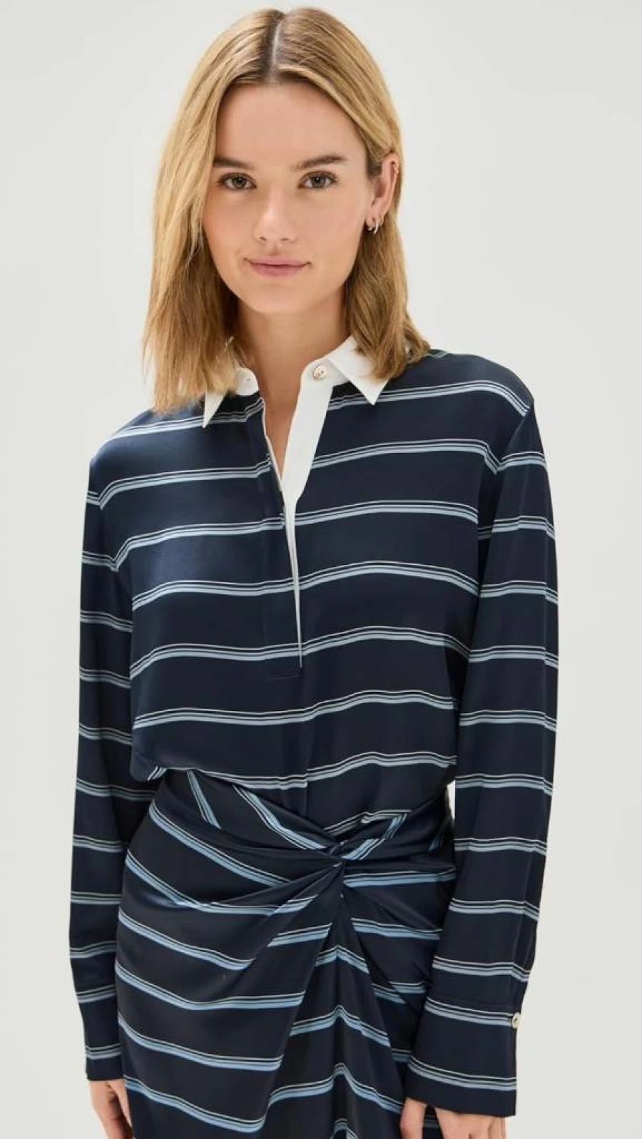 Vince Women's Striped Rugby Shirt - Classic Casual Top for Women