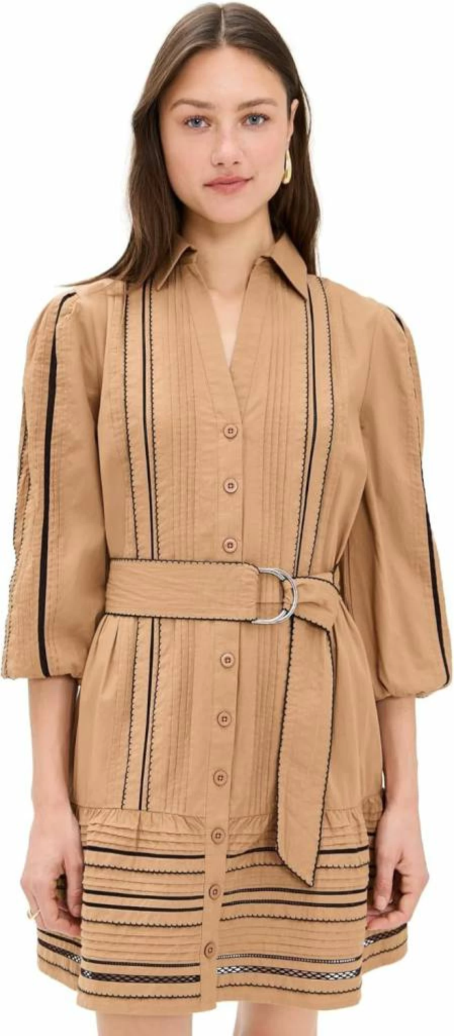 Shoshanna Women's Towns Floral Wrap Dress with V-Neck and Belt for Casual Wear