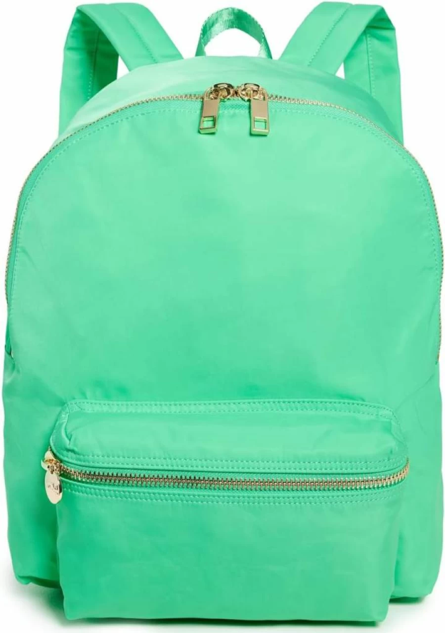 Stoney Clover Lane Women's Classic Backpack - Avocado Green Vegan Leather Daypack, Lightweight Travel Laptop Bag, Adjustable Straps, One Size