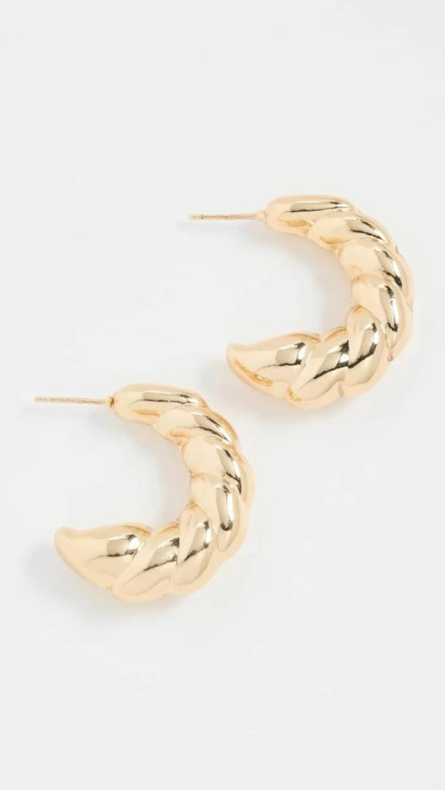 Brinker + Eliza Women's Croissant Hoops Earrings - Trendy Gold-Tone French Pastry Inspired Jewelry