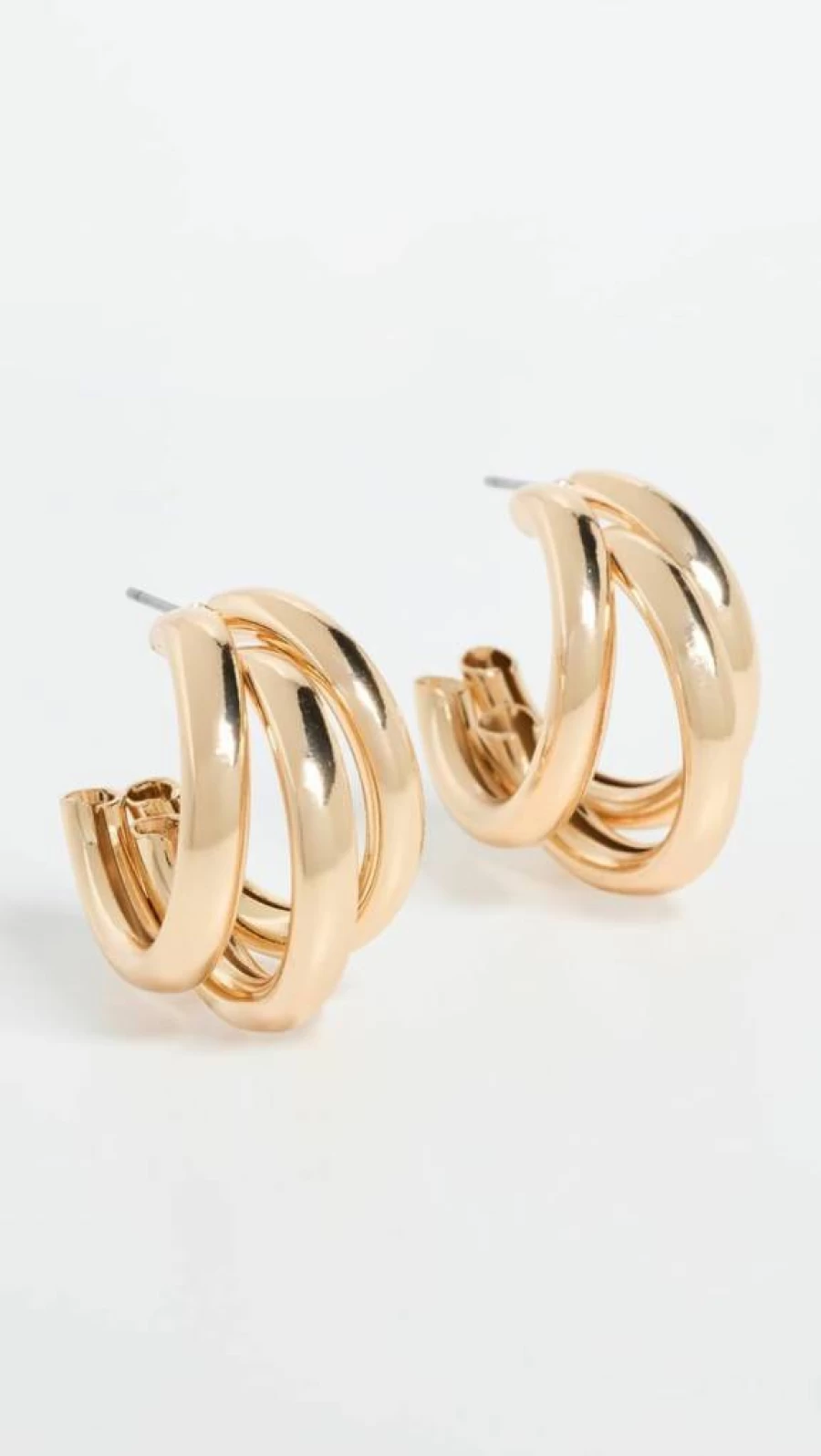Brinker + Eliza Women's Mini Triple Threat Hoop Earrings - Stylish Gold-Plated Huggie Hoops