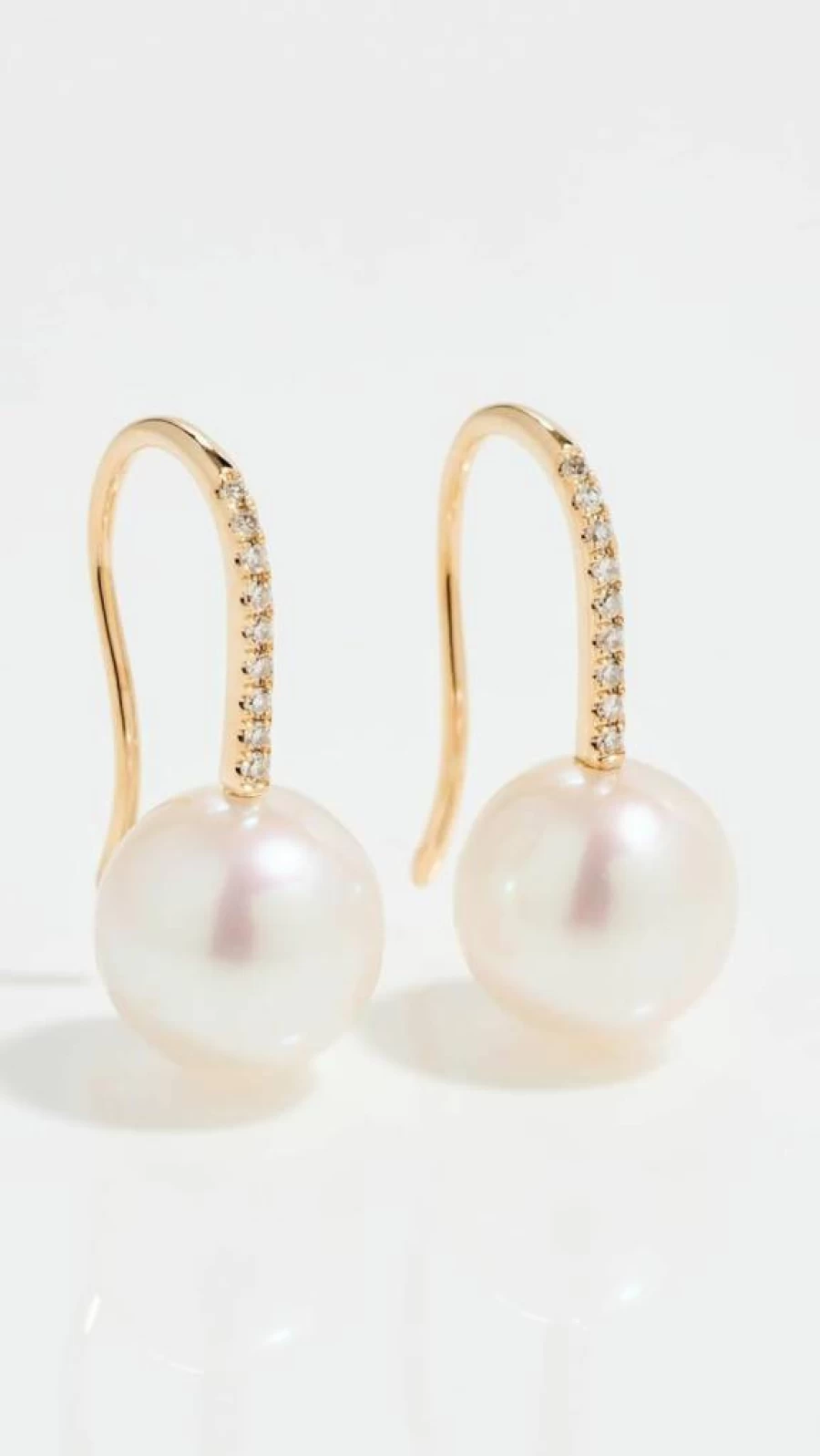 EF Collection Women's Elegant Pearl Drop Earrings with Ball Detail - Sterling Silver Dangle Earrings for Women