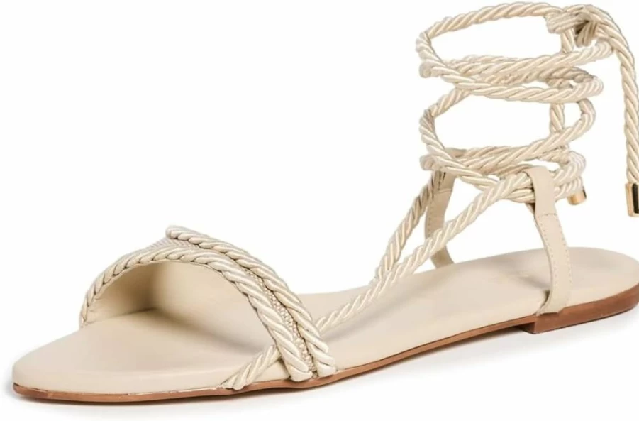 KAANAS Women's Alenna Asymmetrical Ankle Wrap Sandals - Stylish Summer Casual Footwear