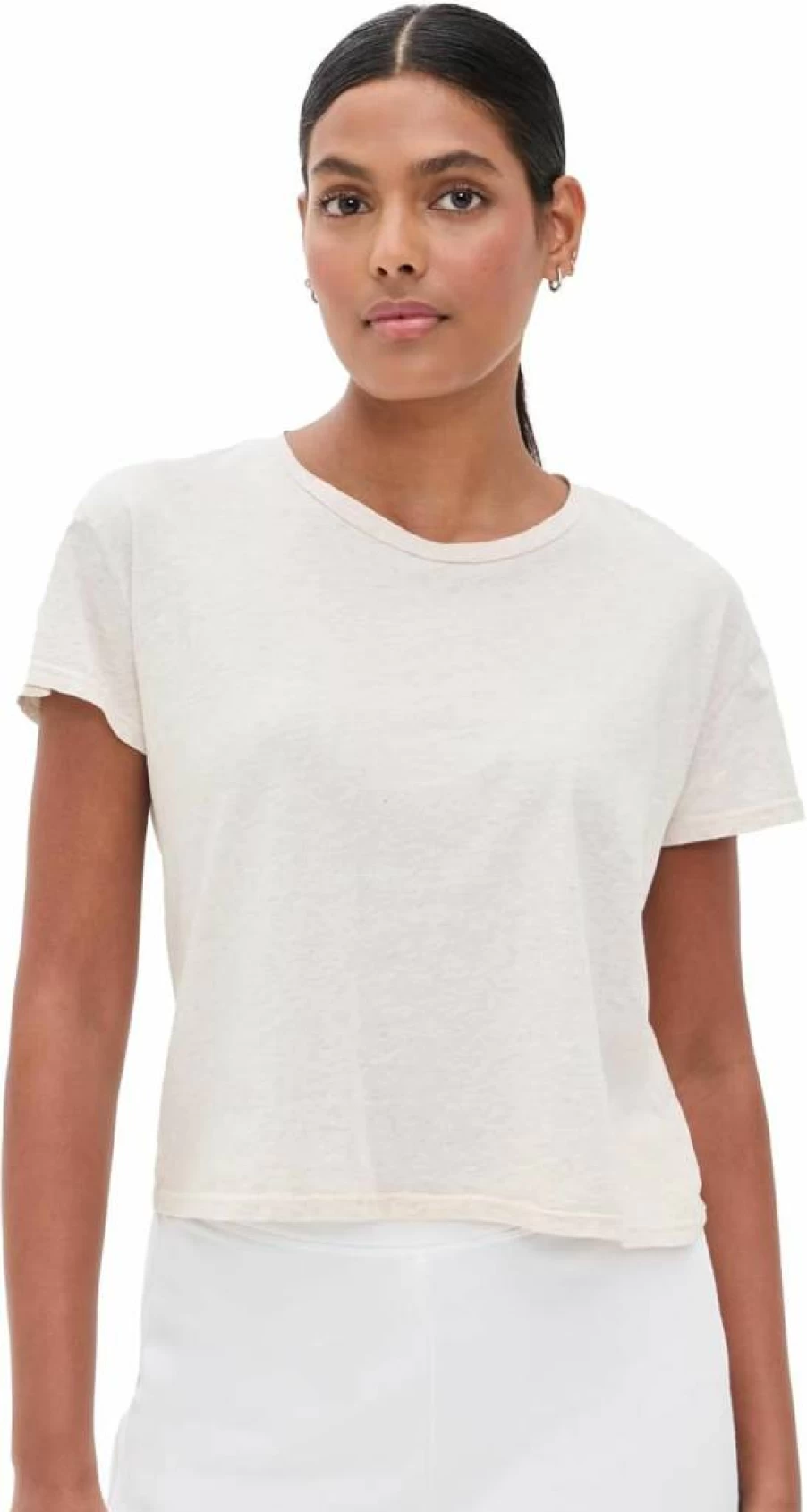 PerfectWhiteTee Women's Oversized Cotton Short Sleeve Crew Neck T-Shirt - Boxy Fit Casual Top