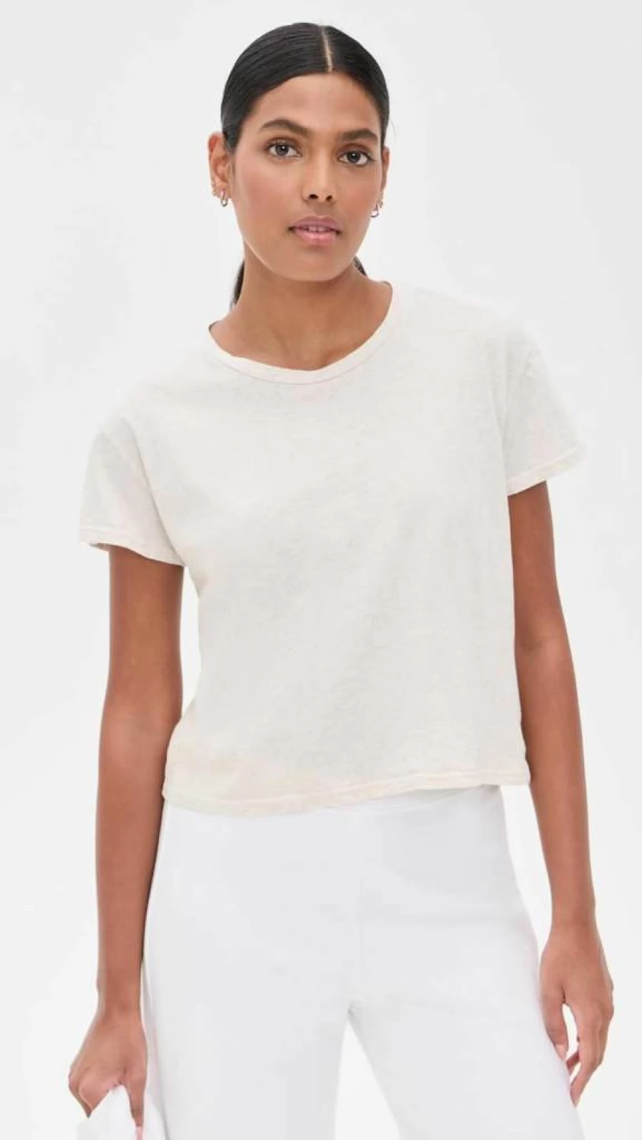 PerfectWhiteTee Women's Oversized Cotton Short Sleeve Crew Neck T-Shirt - Boxy Fit Casual Top
